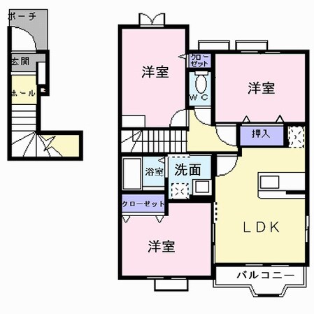 カモミールⅢ　Ｂの物件間取画像